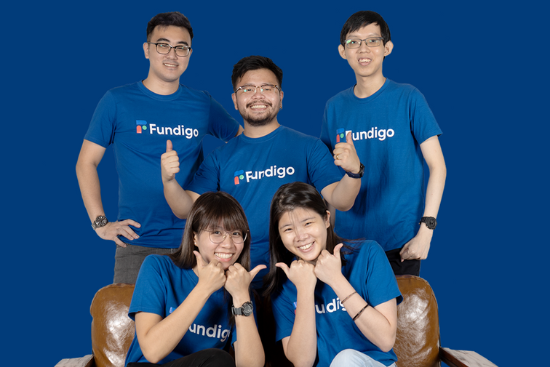 Meet the Fundigo team: (in clockwise direction) Chung Wei Tat, Andrew Soh, Mok Lin Jiang, Jocelyn Seah and Clarabelle Chui