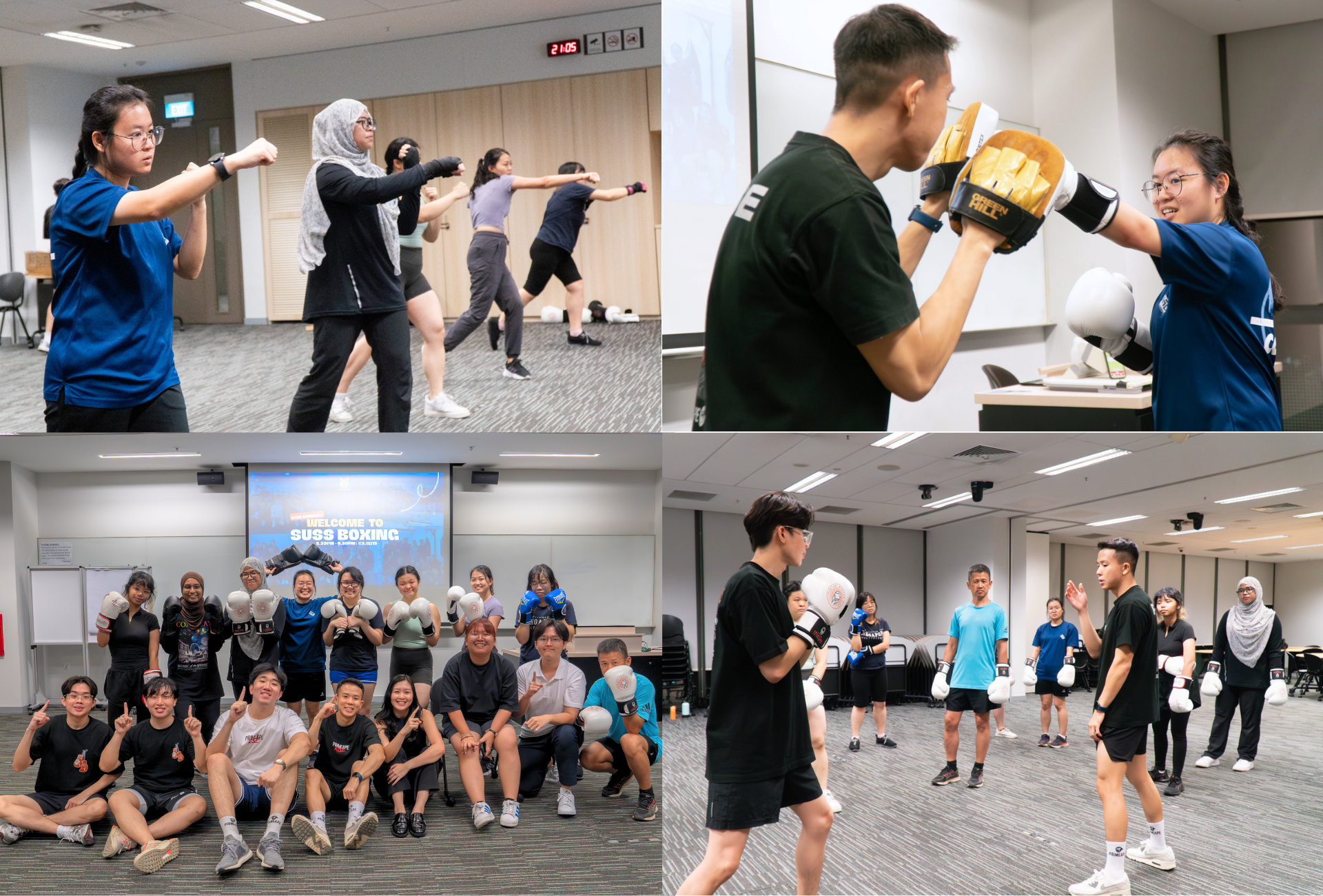 Participants boxed their night through with members of the Boxing IG and the different stances and positionings while being engaged in boxing