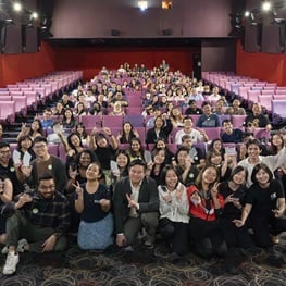 Audience at the short film screening event